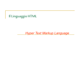 Il Linguaggio HTML
