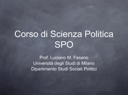 Corso di Scienza politica - Dipartimento di Scienze sociali e politiche