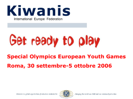 Presentazione Special Olympics - Kiwanis Distretto Italia