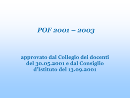 Testo del POF 2001 – 2003 da proporre al Collegio dei docenti