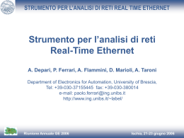 Strumento per l`analisi di reti real time Ethernet