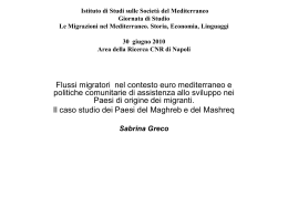 Greco - Istituto di Studi sulle Società del Mediterraneo