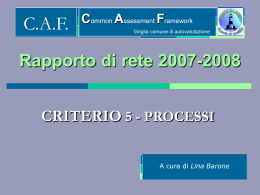 Report di Rete 2007/2008 : Criterio 5 - I Processi a