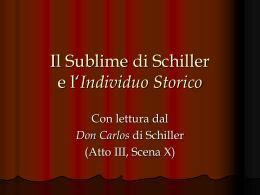Il Sublime di Schiller e l`Individuo Storico