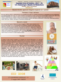 Obesità Infantile: approccio integrato congiunto con i pediatri.