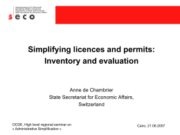 Site Autorisations Simplifying licences and permits