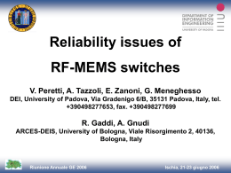 Reliability issues of RF-MEMS switches