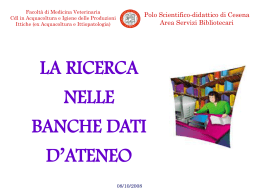 banca dati - Home - Biblioteche Universitarie del Polo di Cesena