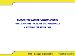 26 giugno 2007 - Modello organizzativo Amministrazione Personale