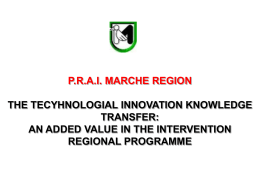 AN ADDED VALUE IN THE INTERVENTION REGIONAL