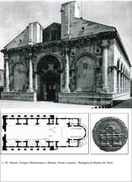 LB Alberti, Tempio Malatestiano a Rimini, fronte e pianta, Medaglia