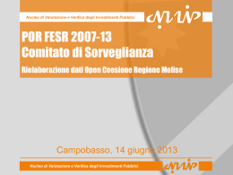 Rielaborazione per Assi del POR FESR 2007-13