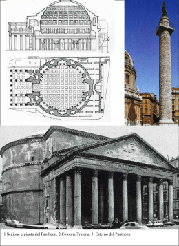 1 Sezione e pianta del Pantheon. 2 Colonna Traiana. 3 Esterno del