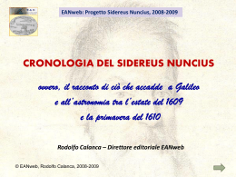 Conferenza: Cronologia del Sidereus Nuncius