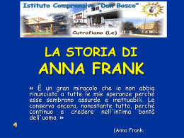 LA STORIA DI ANNA FRANK - Istituto Comprensivo Cutrofiano