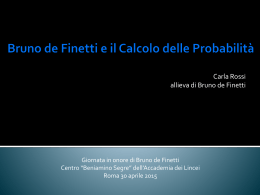 Bruno de Finetti e il calcolo delle probabilità