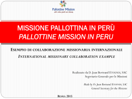 Missione Pallottina in Perù Pallottine Mission in Peru