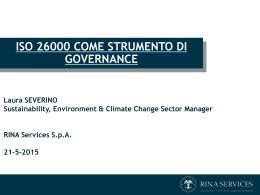 Rina Group Settore Sostenibilità, ambiente e cambiamento climatico