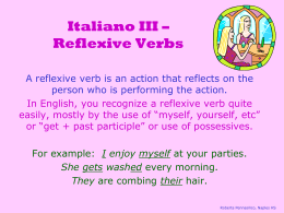 Italiano III * Reflexive Verbs