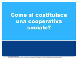 Modulo 2 – Come si costituisce una cooperativa sociale?