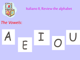 Italiano II, Review the alphabet
