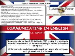 progetto communicating in english