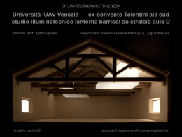 CONVENTO TOLENTINI ALA SUD Studio illuminotecnico lanterna