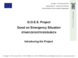 Presentazione del progetto ``GOES `` a Bruxelles