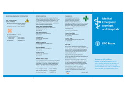 Medical Emergency Numbers and Hospitals FAO Rome