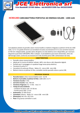 HC901200 CARICABATTERIA PORTATILE AD ENERGIA SOLARE