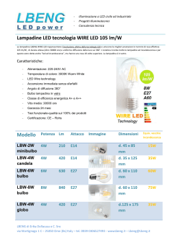 Lampadine LED tecnologia WIRE LED 105 lm/W