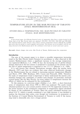 temperature study in the mar piccolo of taranto (italy