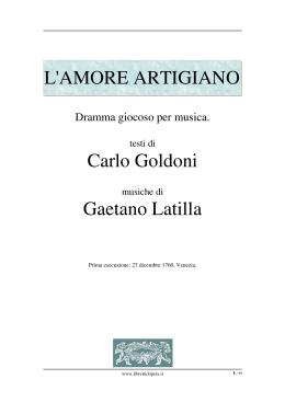 L`amore artigiano - Libretti d`opera italiani