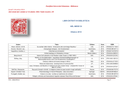 Dal 01/10/2014 AL 31/10/2014 - Pontificia Università Urbaniana