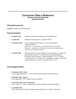 Curriculum Vitae - Studio Dentistico Associato Dr. Agrosi Dr. Viola