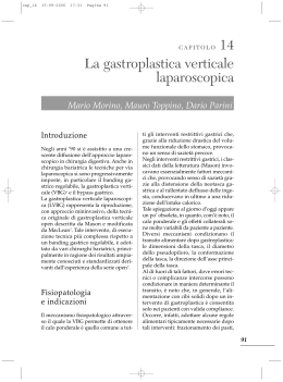 La gastroplastica verticale laparoscopica