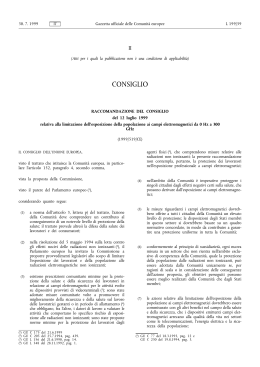 Raccomandazione del Consiglio del 12 luglio 1999 (1999/519/CE