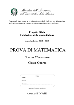 prova invalsi 2002 – 2003 matematica scuola