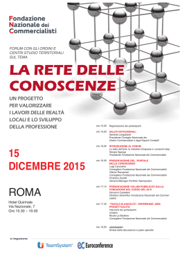 15 DICEMBRE 2015 ROMA - Fondazione Nazionale dei