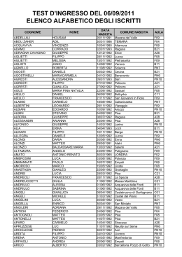 Elenco alfabetico iscritti Test 2011 WEB