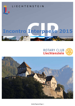 Incontro Interpaese 2015 - Ländertreffen 2015. 10. – 13. September