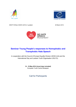 Call for Participants Seminar Responses to Homophobic and