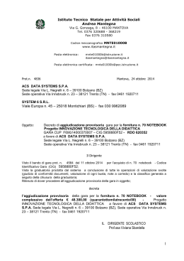 1 Viale Europa n. 45 – 25018 Montichiari (BS) - fax