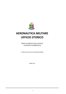 riviste Emeroteca - Aeronautica Militare Italiana