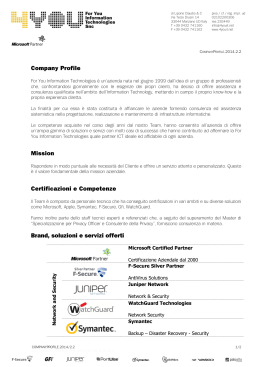 Company Profile Mission Certificazioni e Competenze Brand