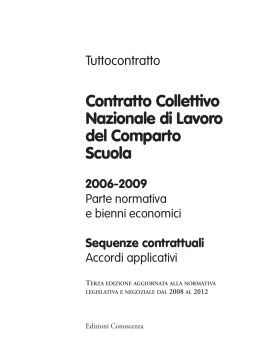 CCNL Scuola 2006-2009 e sequenze contrattuali aggiornato al