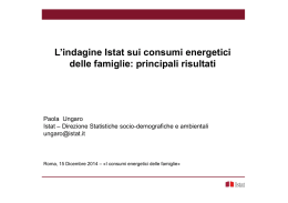 L`indagine Istat sui consumi energetici delle famiglie: principali risultati