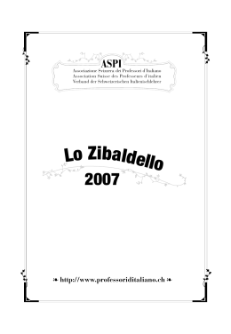 ZIBALDELLO 2007 (copertina) - Associazione Svizzera dei