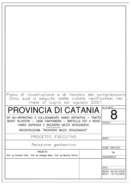01 Relazione Geotecnica.rtf - Provincia Regionale di Catania