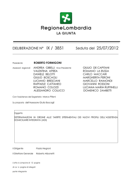 DELIBERAZIONE N° IX / 3851 Seduta del 25/07/2012